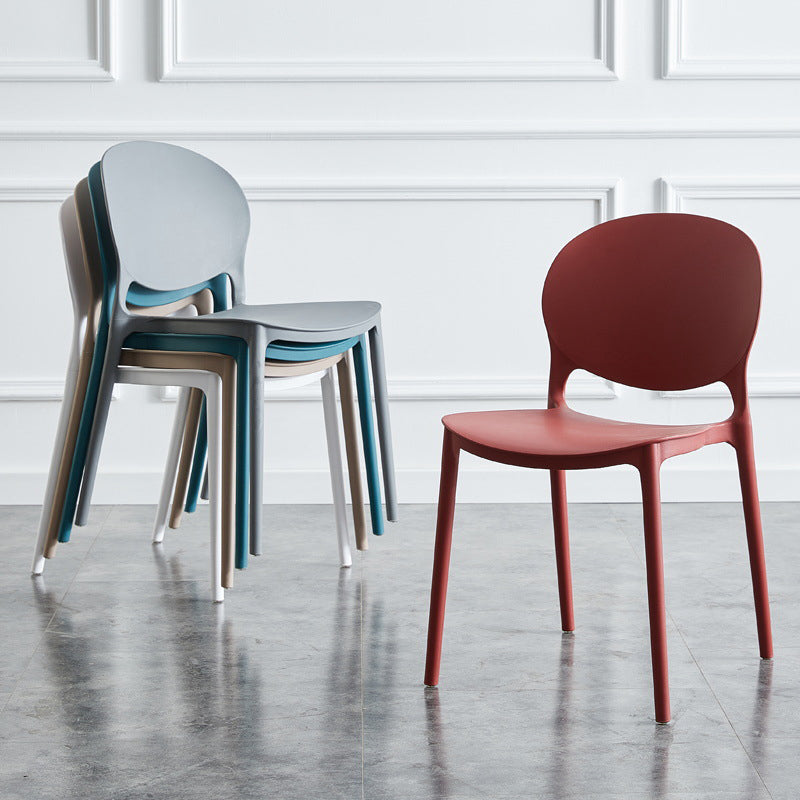 Plastic Scandinavian Indoor-Outdoor Chair Open Back Side Chair Clearhalo ' kitchen&dining_furn' 'Dining Chairs' 'Dining Tables & Seating' 'dining_chair' 'furn' 'furn_dining_chair' 'Furniture' 'furniture_dining_chair' 'Kitchen & Dining Furniture' 'kitchen' 4523821