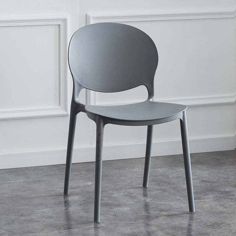 Plastic Scandinavian Indoor-Outdoor Chair Open Back Side Chair Grey 1 Piece Clearhalo ' kitchen&dining_furn' 'Dining Chairs' 'Dining Tables & Seating' 'dining_chair' 'furn' 'furn_dining_chair' 'Furniture' 'furniture_dining_chair' 'Kitchen & Dining Furniture' 'kitchen' 4523825