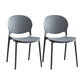 Plastic Scandinavian Indoor-Outdoor Chair Open Back Side Chair Grey 2 Piece Set Clearhalo ' kitchen&dining_furn' 'Dining Chairs' 'Dining Tables & Seating' 'dining_chair' 'furn' 'furn_dining_chair' 'Furniture' 'furniture_dining_chair' 'Kitchen & Dining Furniture' 'kitchen' 4523826