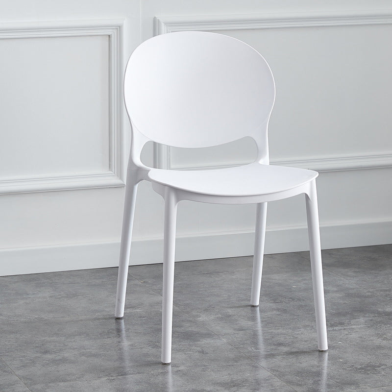 Plastic Scandinavian Indoor-Outdoor Chair Open Back Side Chair White 1 Piece Clearhalo ' kitchen&dining_furn' 'Dining Chairs' 'Dining Tables & Seating' 'dining_chair' 'furn' 'furn_dining_chair' 'Furniture' 'furniture_dining_chair' 'Kitchen & Dining Furniture' 'kitchen' 4523831
