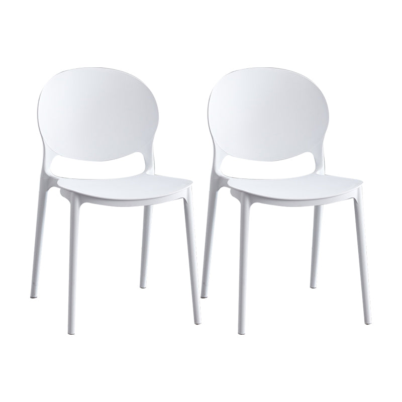 Plastic Scandinavian Indoor-Outdoor Chair Open Back Side Chair White 2 Piece Set Clearhalo ' kitchen&dining_furn' 'Dining Chairs' 'Dining Tables & Seating' 'dining_chair' 'furn' 'furn_dining_chair' 'Furniture' 'furniture_dining_chair' 'Kitchen & Dining Furniture' 'kitchen' 4523832