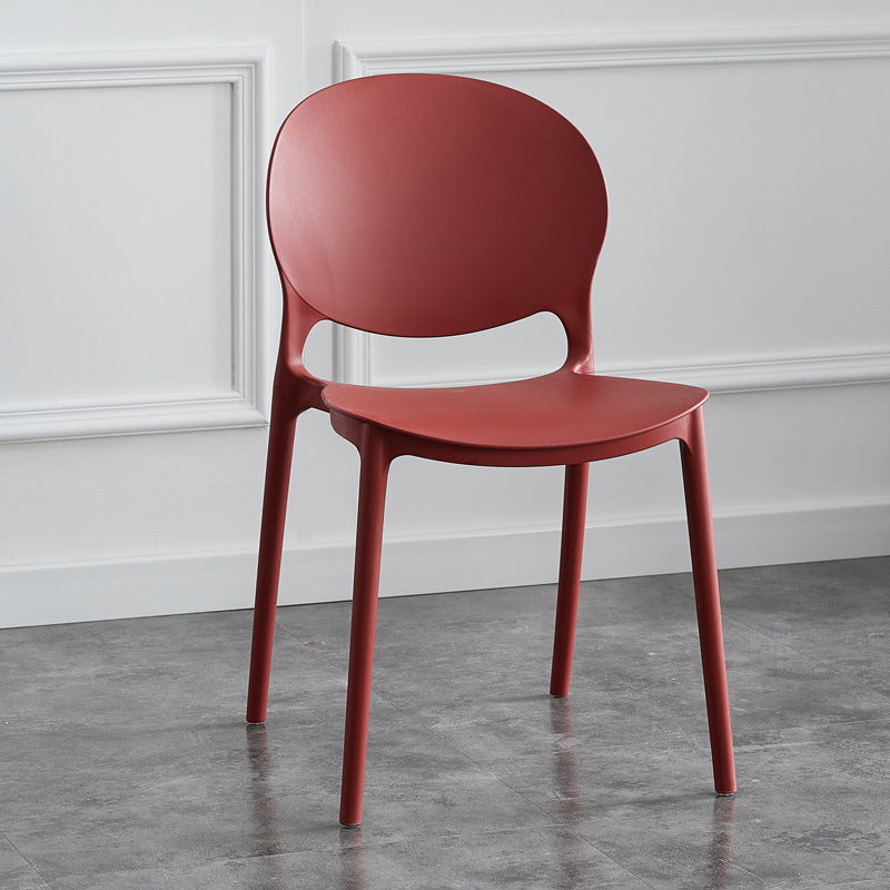 Plastic Scandinavian Indoor-Outdoor Chair Open Back Side Chair Red 1 Piece Clearhalo ' kitchen&dining_furn' 'Dining Chairs' 'Dining Tables & Seating' 'dining_chair' 'furn' 'furn_dining_chair' 'Furniture' 'furniture_dining_chair' 'Kitchen & Dining Furniture' 'kitchen' 4523837