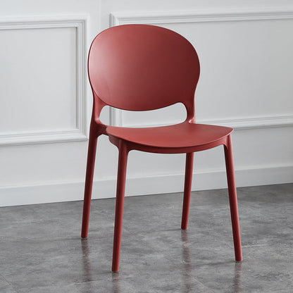 Plastic Scandinavian Indoor-Outdoor Chair Open Back Side Chair Red 1 Piece Clearhalo ' kitchen&dining_furn' 'Dining Chairs' 'Dining Tables & Seating' 'dining_chair' 'furn' 'furn_dining_chair' 'Furniture' 'furniture_dining_chair' 'Kitchen & Dining Furniture' 'kitchen' 4523837