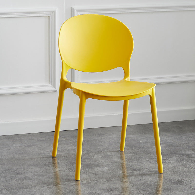 Plastic Scandinavian Indoor-Outdoor Chair Open Back Side Chair Yellow 1 Piece Clearhalo ' kitchen&dining_furn' 'Dining Chairs' 'Dining Tables & Seating' 'dining_chair' 'furn' 'furn_dining_chair' 'Furniture' 'furniture_dining_chair' 'Kitchen & Dining Furniture' 'kitchen' 4523845