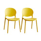 Plastic Scandinavian Indoor-Outdoor Chair Open Back Side Chair Yellow 2 Piece Set Clearhalo ' kitchen&dining_furn' 'Dining Chairs' 'Dining Tables & Seating' 'dining_chair' 'furn' 'furn_dining_chair' 'Furniture' 'furniture_dining_chair' 'Kitchen & Dining Furniture' 'kitchen' 4523846