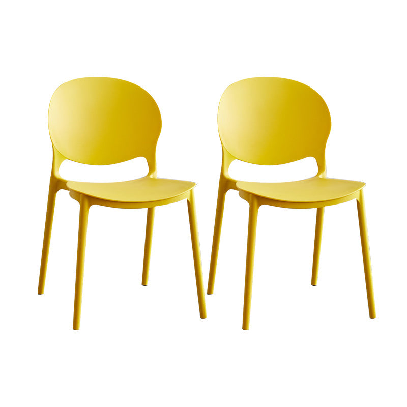 Plastic Scandinavian Indoor-Outdoor Chair Open Back Side Chair Yellow 2 Piece Set Clearhalo ' kitchen&dining_furn' 'Dining Chairs' 'Dining Tables & Seating' 'dining_chair' 'furn' 'furn_dining_chair' 'Furniture' 'furniture_dining_chair' 'Kitchen & Dining Furniture' 'kitchen' 4523846