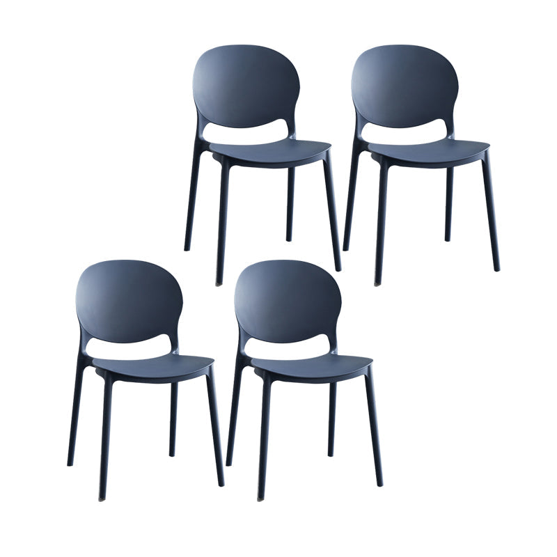 Plastic Scandinavian Indoor-Outdoor Chair Open Back Side Chair Blue 4 Piece Set Clearhalo ' kitchen&dining_furn' 'Dining Chairs' 'Dining Tables & Seating' 'dining_chair' 'furn' 'furn_dining_chair' 'Furniture' 'furniture_dining_chair' 'Kitchen & Dining Furniture' 'kitchen' 4523850