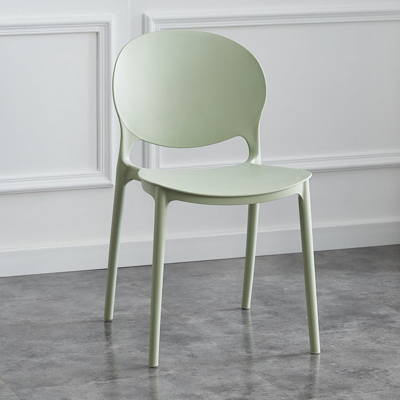 Plastic Scandinavian Indoor-Outdoor Chair Open Back Side Chair Green 1 Piece Clearhalo ' kitchen&dining_furn' 'Dining Chairs' 'Dining Tables & Seating' 'dining_chair' 'furn' 'furn_dining_chair' 'Furniture' 'furniture_dining_chair' 'Kitchen & Dining Furniture' 'kitchen' 4523851