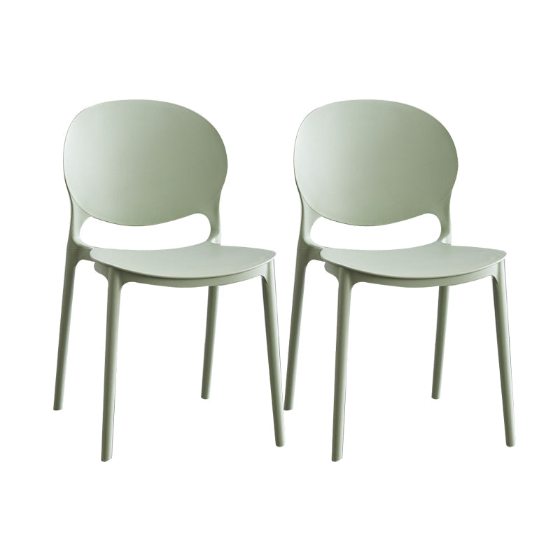 Plastic Scandinavian Indoor-Outdoor Chair Open Back Side Chair Green 2 Piece Set Clearhalo ' kitchen&dining_furn' 'Dining Chairs' 'Dining Tables & Seating' 'dining_chair' 'furn' 'furn_dining_chair' 'Furniture' 'furniture_dining_chair' 'Kitchen & Dining Furniture' 'kitchen' 4523852