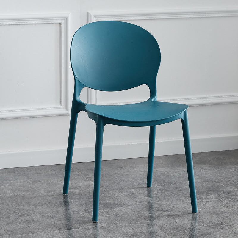 Plastic Scandinavian Indoor-Outdoor Chair Open Back Side Chair Peacock Blue 1 Piece Clearhalo ' kitchen&dining_furn' 'Dining Chairs' 'Dining Tables & Seating' 'dining_chair' 'furn' 'furn_dining_chair' 'Furniture' 'furniture_dining_chair' 'Kitchen & Dining Furniture' 'kitchen' 4523854