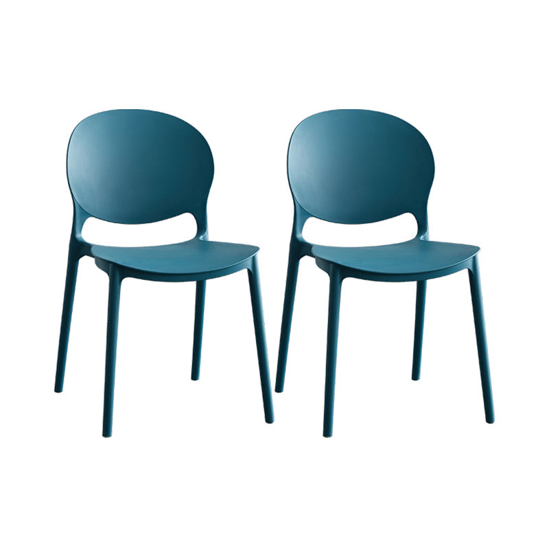 Plastic Scandinavian Indoor-Outdoor Chair Open Back Side Chair Peacock Blue 2 Piece Set Clearhalo ' kitchen&dining_furn' 'Dining Chairs' 'Dining Tables & Seating' 'dining_chair' 'furn' 'furn_dining_chair' 'Furniture' 'furniture_dining_chair' 'Kitchen & Dining Furniture' 'kitchen' 4523855