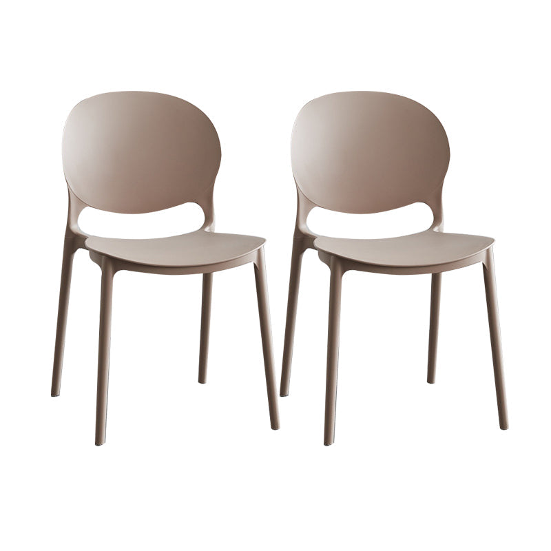 Plastic Scandinavian Indoor-Outdoor Chair Open Back Side Chair Light Coffee 2 Piece Set Clearhalo ' kitchen&dining_furn' 'Dining Chairs' 'Dining Tables & Seating' 'dining_chair' 'furn' 'furn_dining_chair' 'Furniture' 'furniture_dining_chair' 'Kitchen & Dining Furniture' 'kitchen' 4523858