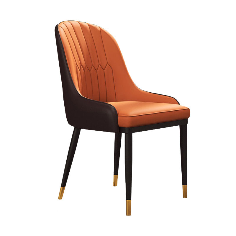 Scandinavian Design Solid Back Dining Side Chairs Leather Dining Side Chair Clearhalo ' kitchen&dining_furn' 'Dining Chairs' 'Dining Tables & Seating' 'dining_chair' 'furn' 'furn_dining_chair' 'Furniture' 'furniture_dining_chair' 'Kitchen & Dining Furniture' 'kitchen' 4523870