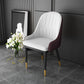 Scandinavian Design Solid Back Dining Side Chairs Leather Dining Side Chair White-Brown 1 Piece Clearhalo ' kitchen&dining_furn' 'Dining Chairs' 'Dining Tables & Seating' 'dining_chair' 'furn' 'furn_dining_chair' 'Furniture' 'furniture_dining_chair' 'Kitchen & Dining Furniture' 'kitchen' 4523873