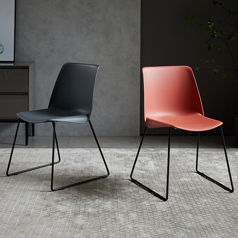 Industrial Style Plastic Dining Armless Chairs Solid Back Armless Dining Chair Clearhalo ' kitchen&dining_furn' 'Dining Chairs' 'Dining Tables & Seating' 'dining_chair' 'Furniture' 'furniture_dining_chair' 'Kitchen & Dining Furniture' 'kitchen' 4523901