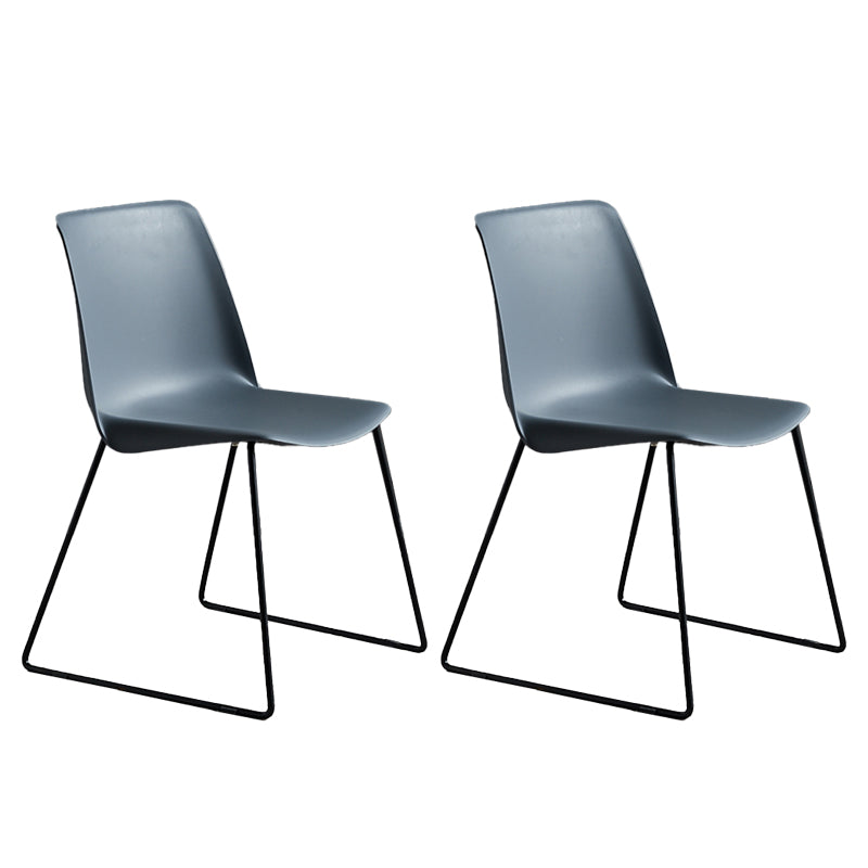 Industrial Style Plastic Dining Armless Chairs Solid Back Armless Dining Chair Dark Gray Set of 2 Clearhalo ' kitchen&dining_furn' 'Dining Chairs' 'Dining Tables & Seating' 'dining_chair' 'Furniture' 'furniture_dining_chair' 'Kitchen & Dining Furniture' 'kitchen' 4523905