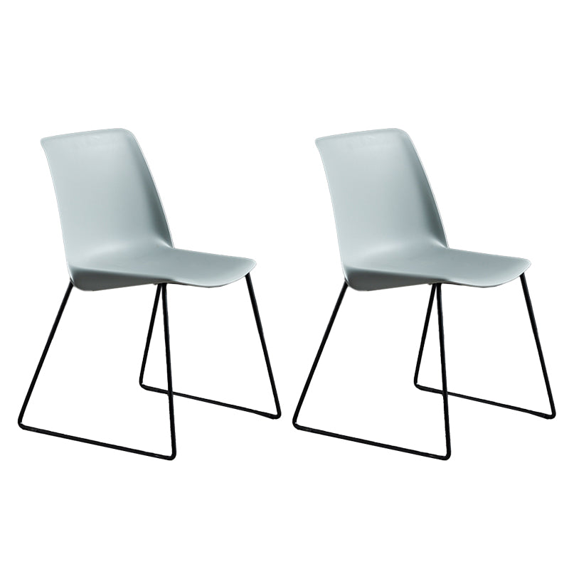 Industrial Style Plastic Dining Armless Chairs Solid Back Armless Dining Chair Gray-Green Set of 2 Clearhalo ' kitchen&dining_furn' 'Dining Chairs' 'Dining Tables & Seating' 'dining_chair' 'Furniture' 'furniture_dining_chair' 'Kitchen & Dining Furniture' 'kitchen' 4523907