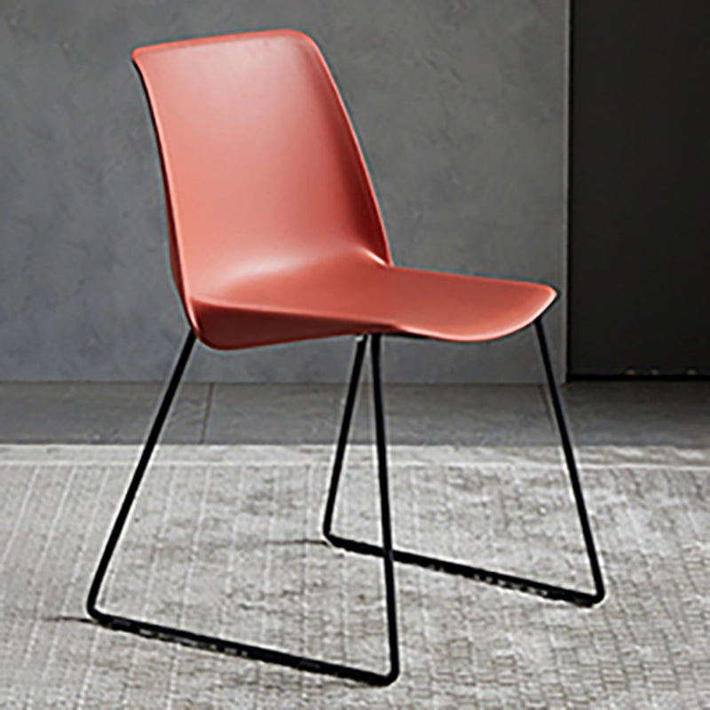 Industrial Style Plastic Dining Armless Chairs Solid Back Armless Dining Chair Clearhalo ' kitchen&dining_furn' 'Dining Chairs' 'Dining Tables & Seating' 'dining_chair' 'Furniture' 'furniture_dining_chair' 'Kitchen & Dining Furniture' 'kitchen' 4523909