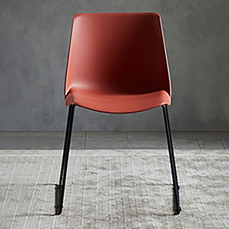 Industrial Style Plastic Dining Armless Chairs Solid Back Armless Dining Chair Clearhalo ' kitchen&dining_furn' 'Dining Chairs' 'Dining Tables & Seating' 'dining_chair' 'Furniture' 'furniture_dining_chair' 'Kitchen & Dining Furniture' 'kitchen' 4523913