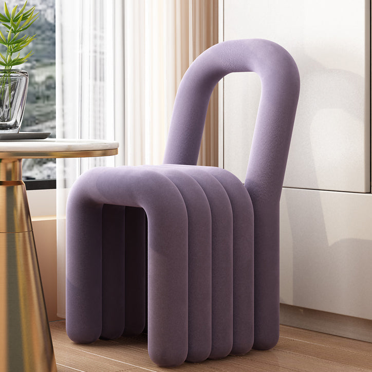 Contemporary Velvet Armless Dining Chair Metal Dining Room Chairs for Home Use Clearhalo ' kitchen&dining_furn' 'Dining Chairs' 'Dining Tables & Seating' 'dining_chair' 'furn' 'furn_dining_chair' 'Furniture' 'furniture_dining_chair' 'Kitchen & Dining Furniture' 'kitchen' 4523920