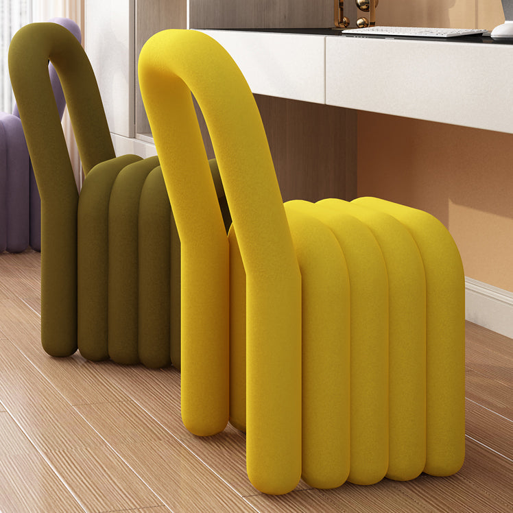 Contemporary Velvet Armless Dining Chair Metal Dining Room Chairs for Home Use Clearhalo ' kitchen&dining_furn' 'Dining Chairs' 'Dining Tables & Seating' 'dining_chair' 'furn' 'furn_dining_chair' 'Furniture' 'furniture_dining_chair' 'Kitchen & Dining Furniture' 'kitchen' 4523922