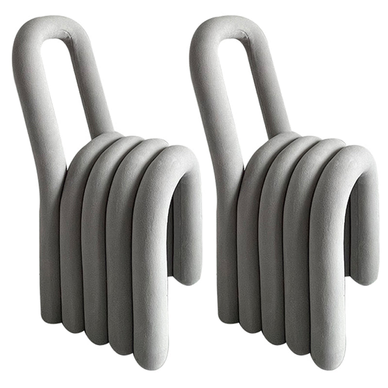 Contemporary Velvet Armless Dining Chair Metal Dining Room Chairs for Home Use Grey 2 Piece Set Clearhalo ' kitchen&dining_furn' 'Dining Chairs' 'Dining Tables & Seating' 'dining_chair' 'furn' 'furn_dining_chair' 'Furniture' 'furniture_dining_chair' 'Kitchen & Dining Furniture' 'kitchen' 4523925