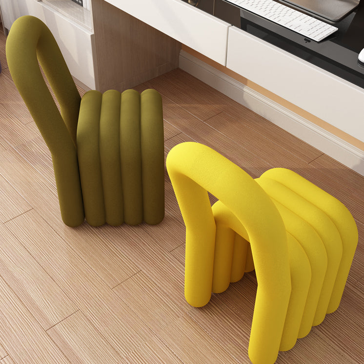 Contemporary Velvet Armless Dining Chair Metal Dining Room Chairs for Home Use Clearhalo ' kitchen&dining_furn' 'Dining Chairs' 'Dining Tables & Seating' 'dining_chair' 'furn' 'furn_dining_chair' 'Furniture' 'furniture_dining_chair' 'Kitchen & Dining Furniture' 'kitchen' 4523935