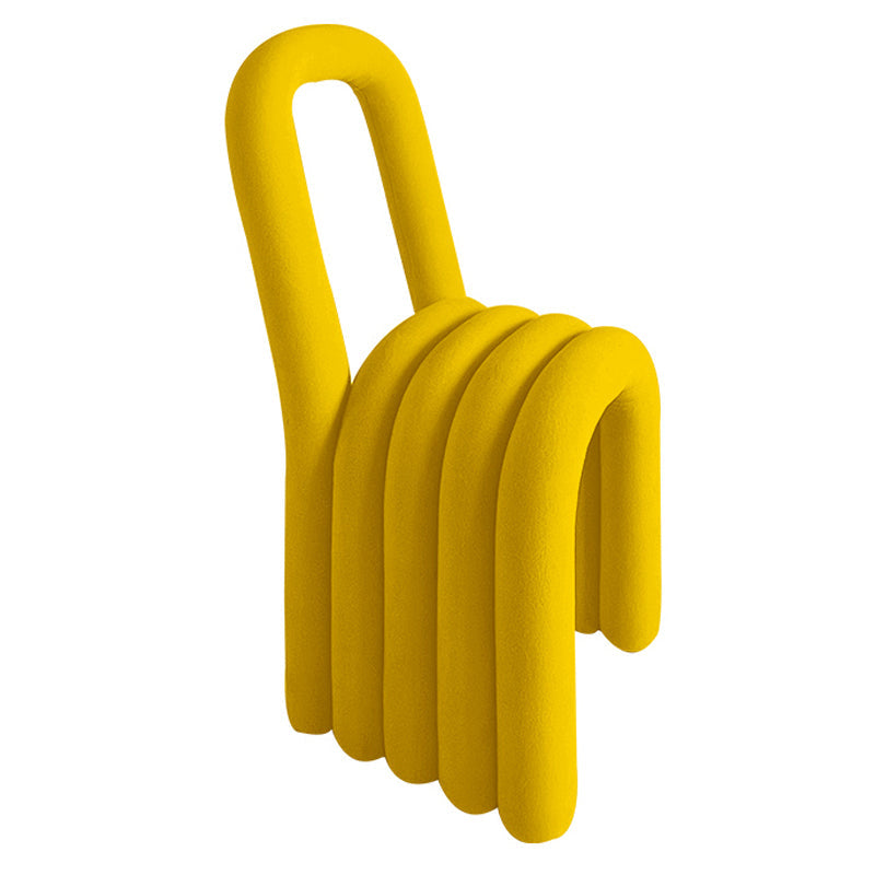 Contemporary Velvet Armless Dining Chair Metal Dining Room Chairs for Home Use Yellow 1 Piece Clearhalo ' kitchen&dining_furn' 'Dining Chairs' 'Dining Tables & Seating' 'dining_chair' 'furn' 'furn_dining_chair' 'Furniture' 'furniture_dining_chair' 'Kitchen & Dining Furniture' 'kitchen' 4523940