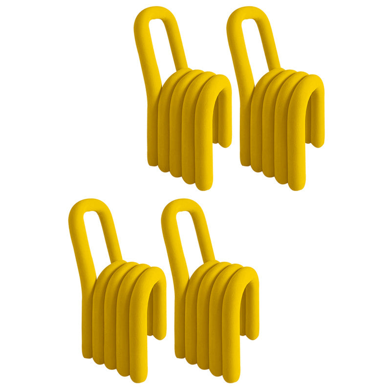 Contemporary Velvet Armless Dining Chair Metal Dining Room Chairs for Home Use Yellow 4 Piece Set Clearhalo ' kitchen&dining_furn' 'Dining Chairs' 'Dining Tables & Seating' 'dining_chair' 'furn' 'furn_dining_chair' 'Furniture' 'furniture_dining_chair' 'Kitchen & Dining Furniture' 'kitchen' 4523942