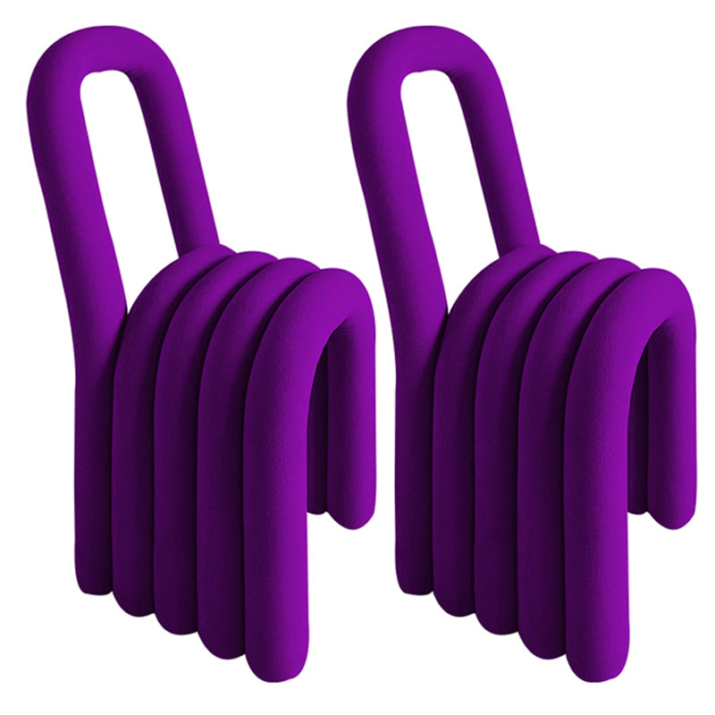 Contemporary Velvet Armless Dining Chair Metal Dining Room Chairs for Home Use Purple 2 Piece Set Clearhalo ' kitchen&dining_furn' 'Dining Chairs' 'Dining Tables & Seating' 'dining_chair' 'furn' 'furn_dining_chair' 'Furniture' 'furniture_dining_chair' 'Kitchen & Dining Furniture' 'kitchen' 4523950