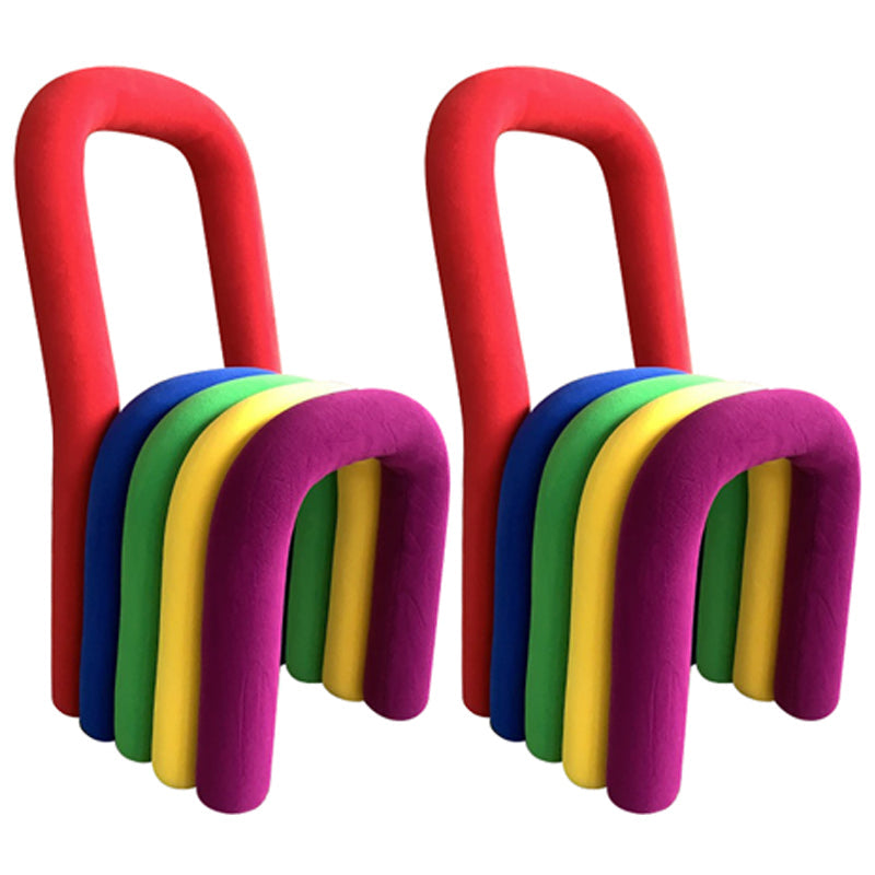 Contemporary Velvet Armless Dining Chair Metal Dining Room Chairs for Home Use Red-Blue-Green 2 Piece Set Clearhalo ' kitchen&dining_furn' 'Dining Chairs' 'Dining Tables & Seating' 'dining_chair' 'furn' 'furn_dining_chair' 'Furniture' 'furniture_dining_chair' 'Kitchen & Dining Furniture' 'kitchen' 4523971