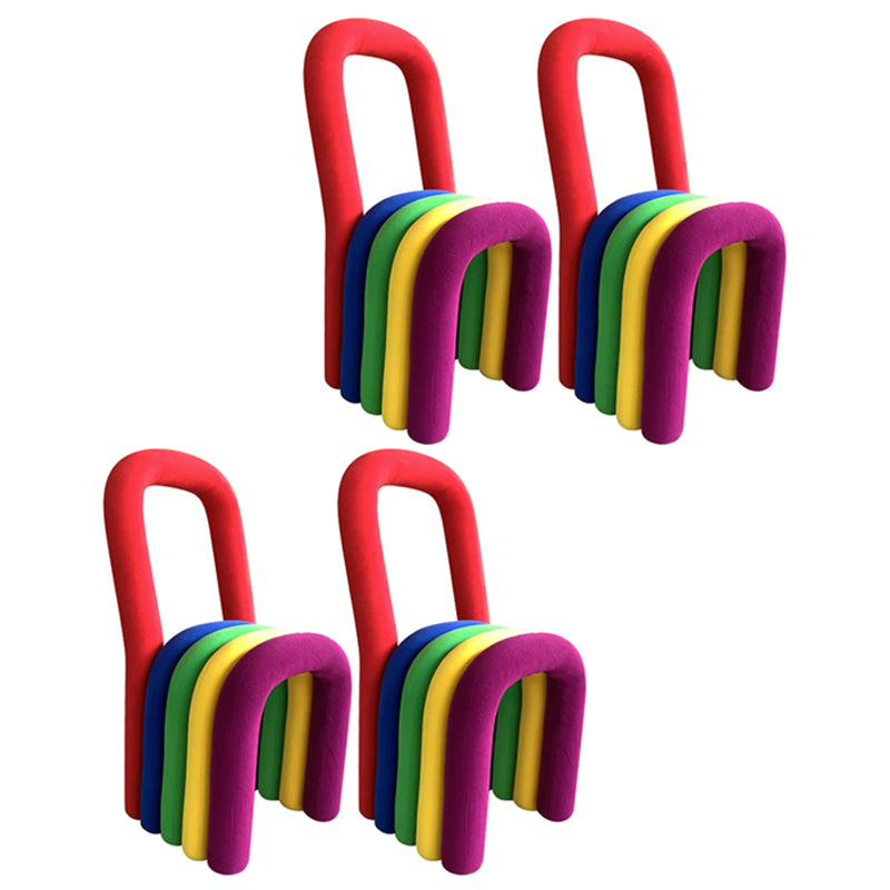 Contemporary Velvet Armless Dining Chair Metal Dining Room Chairs for Home Use Red-Blue-Green 4 Piece Set Clearhalo ' kitchen&dining_furn' 'Dining Chairs' 'Dining Tables & Seating' 'dining_chair' 'furn' 'furn_dining_chair' 'Furniture' 'furniture_dining_chair' 'Kitchen & Dining Furniture' 'kitchen' 4523972