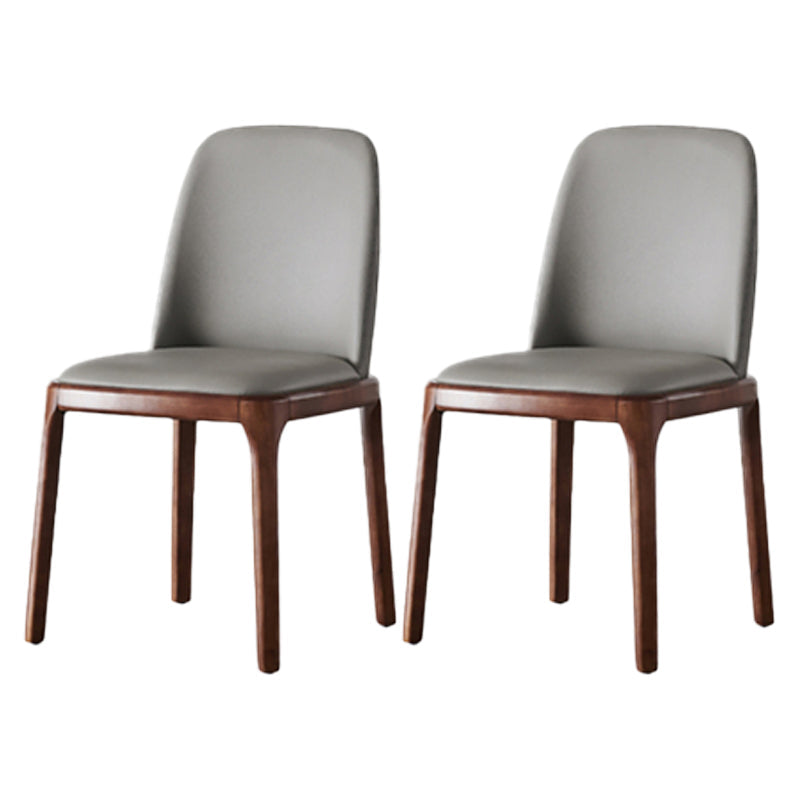 Modern Style Dining Chairs Kitchen Dining Armless Side Chairs with Wooden Legs Smoke Gray 2 Piece Set Clearhalo ' kitchen&dining_furn' 'Dining Chairs' 'Dining Tables & Seating' 'dining_chair' 'furn' 'furn_dining_chair' 'Furniture' 'furniture_dining_chair' 'Kitchen & Dining Furniture' 'kitchen' 4523979