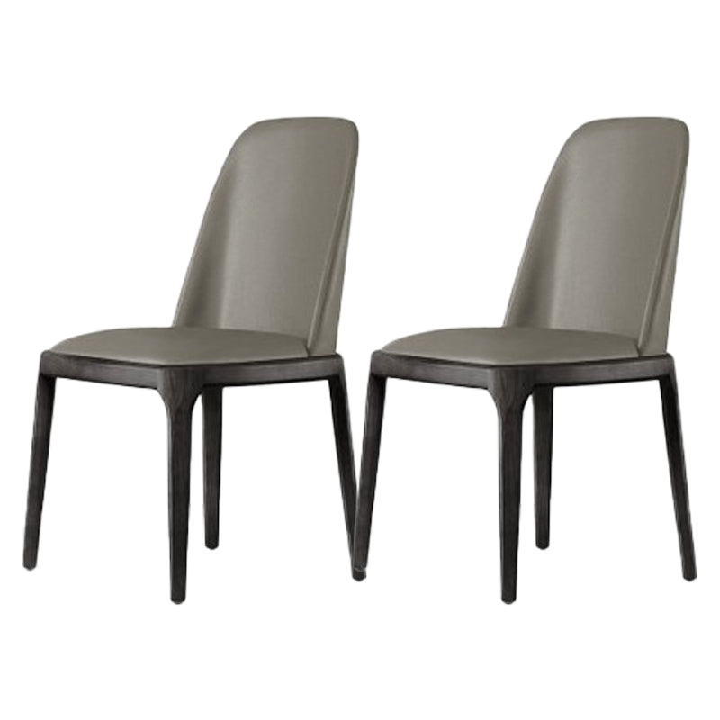 Modern Style Dining Chairs Kitchen Dining Armless Side Chairs with Wooden Legs Grey 2 Piece Set Clearhalo ' kitchen&dining_furn' 'Dining Chairs' 'Dining Tables & Seating' 'dining_chair' 'furn' 'furn_dining_chair' 'Furniture' 'furniture_dining_chair' 'Kitchen & Dining Furniture' 'kitchen' 4523981