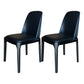 Modern Style Dining Chairs Kitchen Dining Armless Side Chairs with Wooden Legs Black 2 Piece Set Clearhalo ' kitchen&dining_furn' 'Dining Chairs' 'Dining Tables & Seating' 'dining_chair' 'furn' 'furn_dining_chair' 'Furniture' 'furniture_dining_chair' 'Kitchen & Dining Furniture' 'kitchen' 4523985