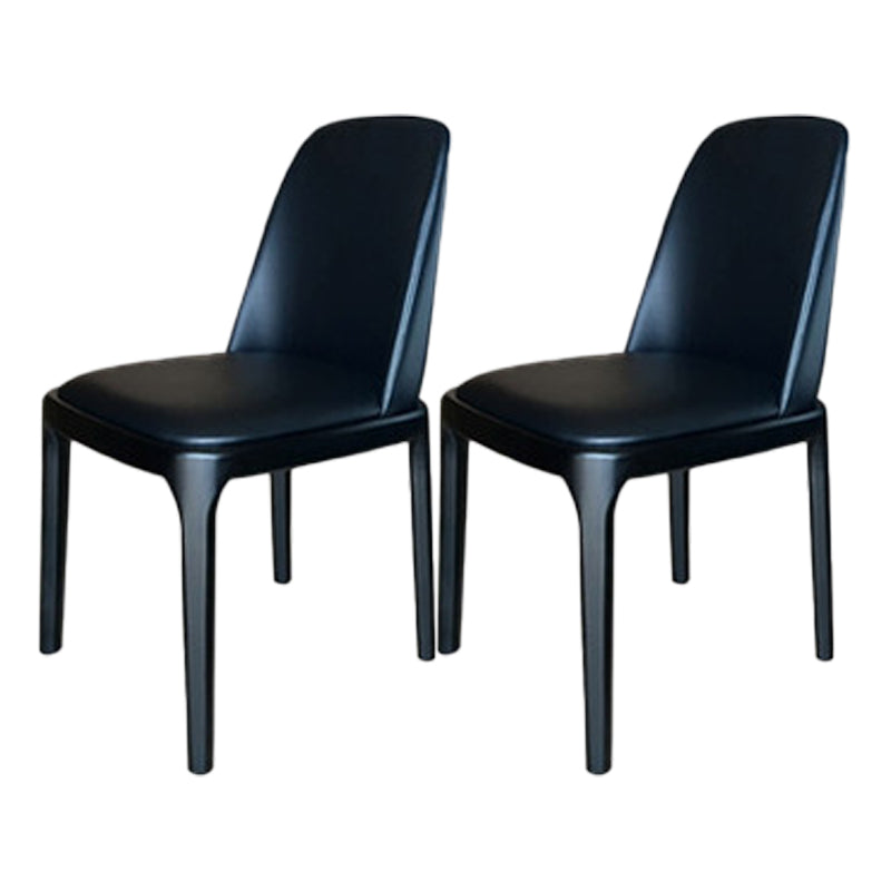 Modern Style Dining Chairs Kitchen Dining Armless Side Chairs with Wooden Legs Black 2 Piece Set Clearhalo ' kitchen&dining_furn' 'Dining Chairs' 'Dining Tables & Seating' 'dining_chair' 'furn' 'furn_dining_chair' 'Furniture' 'furniture_dining_chair' 'Kitchen & Dining Furniture' 'kitchen' 4523985