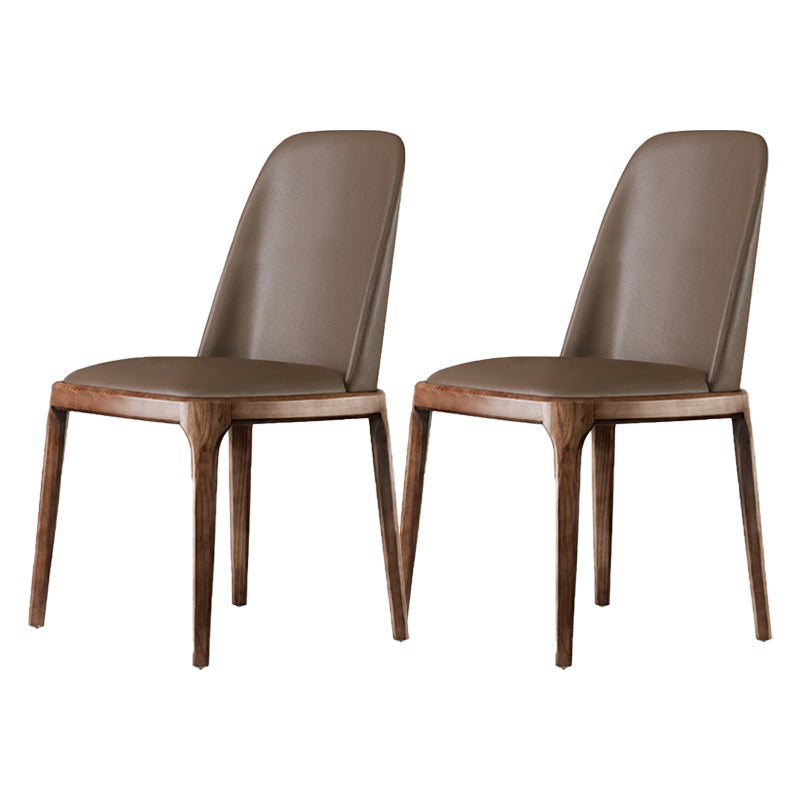 Modern Style Dining Chairs Kitchen Dining Armless Side Chairs with Wooden Legs Coffee 2 Piece Set Clearhalo ' kitchen&dining_furn' 'Dining Chairs' 'Dining Tables & Seating' 'dining_chair' 'furn' 'furn_dining_chair' 'Furniture' 'furniture_dining_chair' 'Kitchen & Dining Furniture' 'kitchen' 4523989