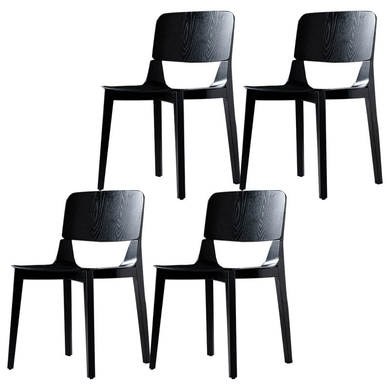 Modern Wood Dining Chair Open Back Dining Armless Side Chairs for Home Black 4 Piece Set Clearhalo ' kitchen&dining_furn' 'Dining Chairs' 'Dining Tables & Seating' 'dining_chair' 'furn' 'furn_dining_chair' 'Furniture' 'furniture_dining_chair' 'Kitchen & Dining Furniture' 'kitchen' 4524004