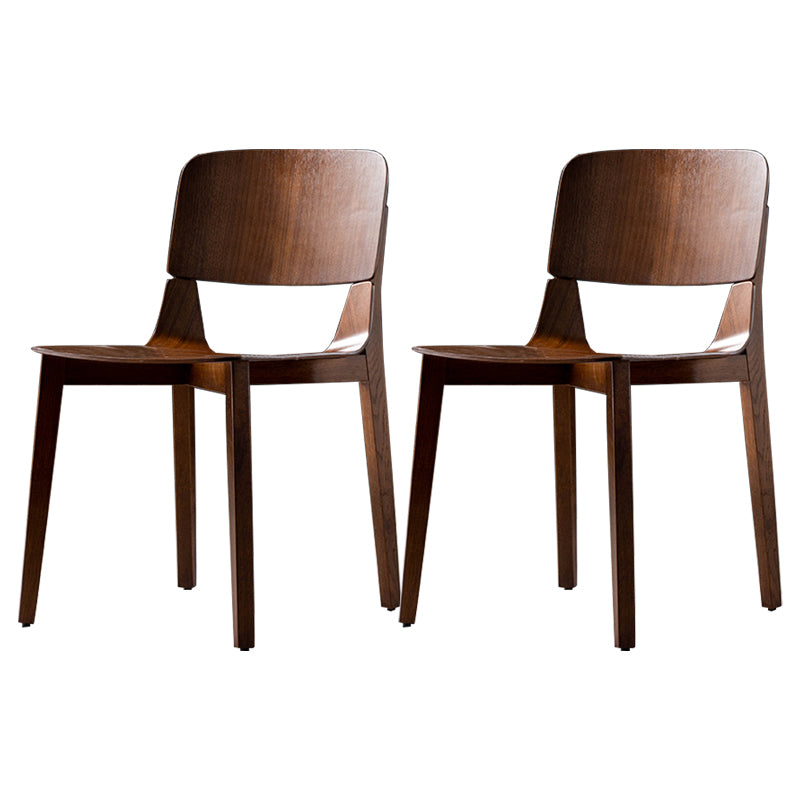 Modern Wood Dining Chair Open Back Dining Armless Side Chairs for Home Walnut 2 Piece Set Clearhalo ' kitchen&dining_furn' 'Dining Chairs' 'Dining Tables & Seating' 'dining_chair' 'furn' 'furn_dining_chair' 'Furniture' 'furniture_dining_chair' 'Kitchen & Dining Furniture' 'kitchen' 4524007