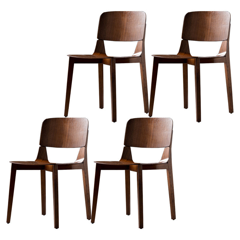 Modern Wood Dining Chair Open Back Dining Armless Side Chairs for Home Walnut 4 Piece Set Clearhalo ' kitchen&dining_furn' 'Dining Chairs' 'Dining Tables & Seating' 'dining_chair' 'furn' 'furn_dining_chair' 'Furniture' 'furniture_dining_chair' 'Kitchen & Dining Furniture' 'kitchen' 4524009