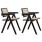 Contemporary Dining Arm Chair Matte Finish Solid Wood Open Back Chair Black 2 Piece Set Clearhalo ' kitchen&dining_furn' 'Dining Chairs' 'Dining Tables & Seating' 'dining_chair' 'furn' 'furn_dining_chair' 'Furniture' 'furniture_dining_chair' 'Kitchen & Dining Furniture' 'kitchen' 4524017
