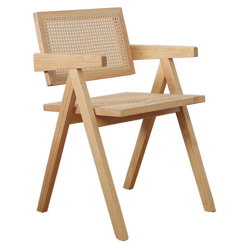 Contemporary Dining Arm Chair Matte Finish Solid Wood Open Back Chair Natural 1 Piece Clearhalo ' kitchen&dining_furn' 'Dining Chairs' 'Dining Tables & Seating' 'dining_chair' 'furn' 'furn_dining_chair' 'Furniture' 'furniture_dining_chair' 'Kitchen & Dining Furniture' 'kitchen' 4524028