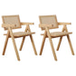 Contemporary Dining Arm Chair Matte Finish Solid Wood Open Back Chair Natural 2 Piece Set Clearhalo ' kitchen&dining_furn' 'Dining Chairs' 'Dining Tables & Seating' 'dining_chair' 'furn' 'furn_dining_chair' 'Furniture' 'furniture_dining_chair' 'Kitchen & Dining Furniture' 'kitchen' 4524029