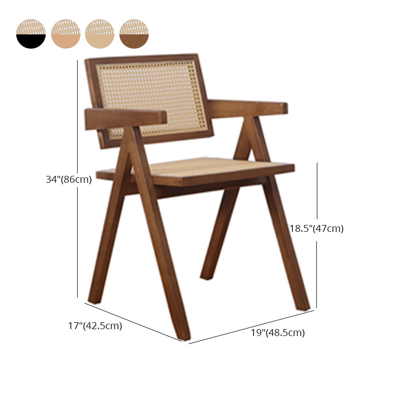 Contemporary Dining Arm Chair Matte Finish Solid Wood Open Back Chair Clearhalo ' kitchen&dining_furn' 'Dining Chairs' 'Dining Tables & Seating' 'dining_chair' 'furn' 'furn_dining_chair' 'Furniture' 'furniture_dining_chair' 'Kitchen & Dining Furniture' 'kitchen' 4524041