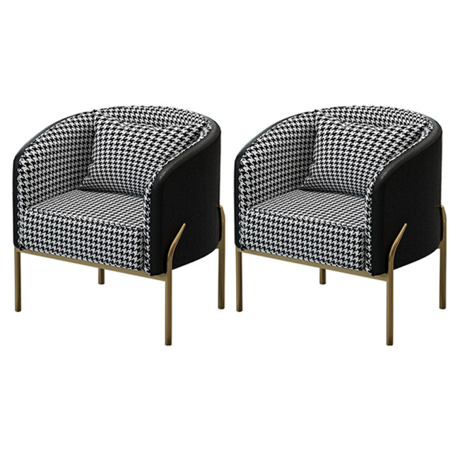 Nordic Style Metal Dining Room Chair Armless Upholstered Side Chairs for Home Use Black-White 2 Piece Set Clearhalo ' kitchen&dining_furn' 'Dining Chairs' 'Dining Tables & Seating' 'dining_chair' 'furn' 'furn_dining_chair' 'Furniture' 'furniture_dining_chair' 'Kitchen & Dining Furniture' 'kitchen' 4524057