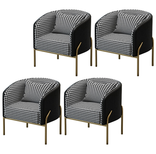 Nordic Style Metal Dining Room Chair Armless Upholstered Side Chairs for Home Use Black-White 4 Piece Set Clearhalo ' kitchen&dining_furn' 'Dining Chairs' 'Dining Tables & Seating' 'dining_chair' 'furn' 'furn_dining_chair' 'Furniture' 'furniture_dining_chair' 'Kitchen & Dining Furniture' 'kitchen' 4524058