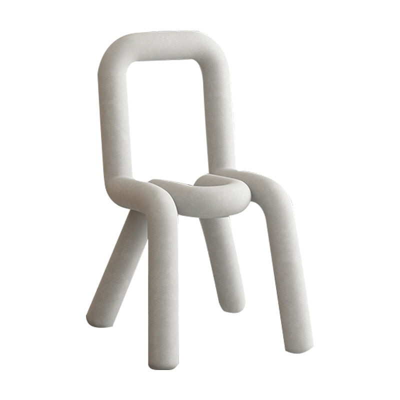 Designer Style Velvet Curved Side Chair Matte Finish Open Back Dining Chair White 1 Piece Clearhalo ' kitchen&dining_furn' 'Dining Chairs' 'Dining Tables & Seating' 'dining_chair' 'furn' 'furn_dining_chair' 'Furniture' 'furniture_dining_chair' 'Kitchen & Dining Furniture' 'kitchen' 4524069