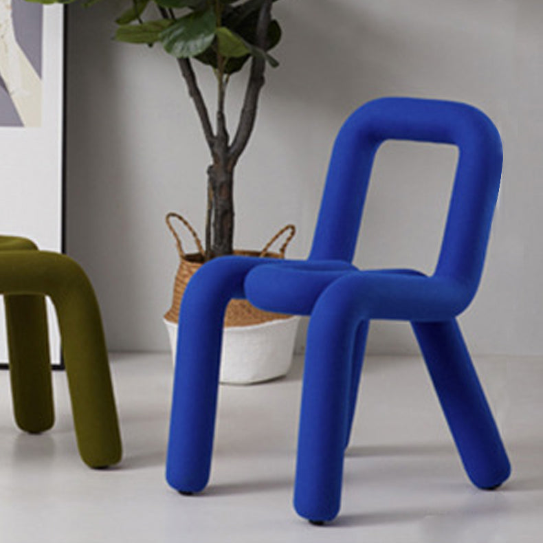 Designer Style Velvet Curved Side Chair Matte Finish Open Back Dining Chair Clearhalo ' kitchen&dining_furn' 'Dining Chairs' 'Dining Tables & Seating' 'dining_chair' 'furn' 'furn_dining_chair' 'Furniture' 'furniture_dining_chair' 'Kitchen & Dining Furniture' 'kitchen' 4524070