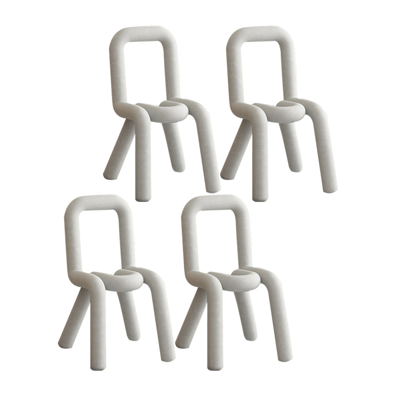 Designer Style Velvet Curved Side Chair Matte Finish Open Back Dining Chair White 4 Piece Set Clearhalo ' kitchen&dining_furn' 'Dining Chairs' 'Dining Tables & Seating' 'dining_chair' 'furn' 'furn_dining_chair' 'Furniture' 'furniture_dining_chair' 'Kitchen & Dining Furniture' 'kitchen' 4524073