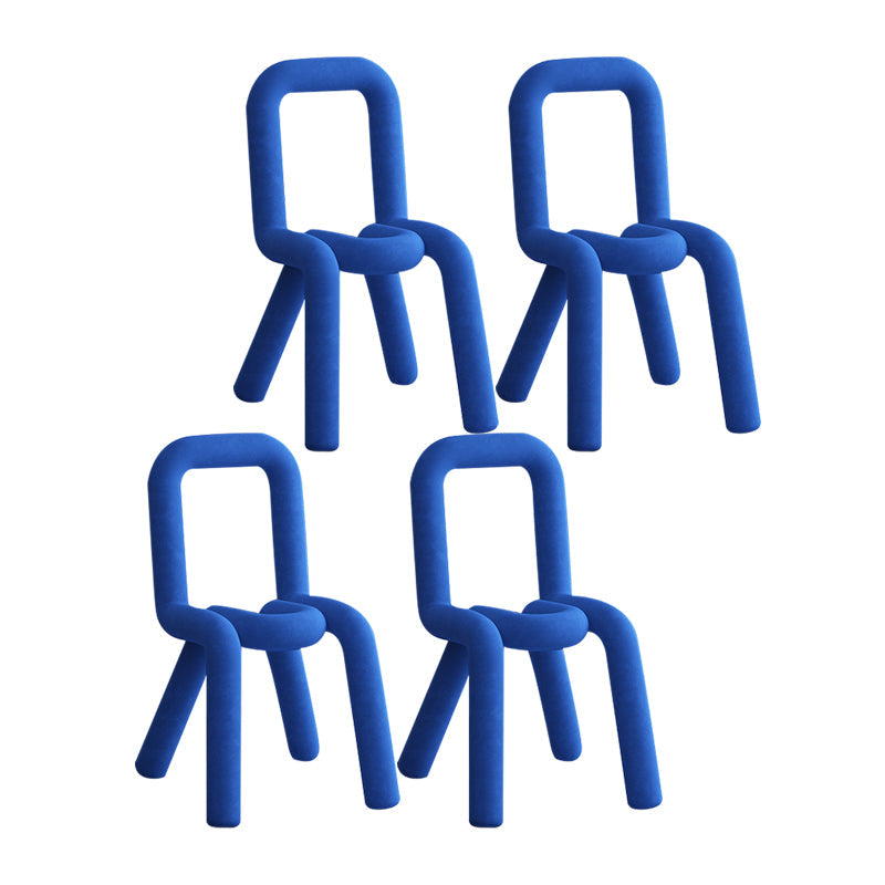 Designer Style Velvet Curved Side Chair Matte Finish Open Back Dining Chair Blue 4 Piece Set Clearhalo ' kitchen&dining_furn' 'Dining Chairs' 'Dining Tables & Seating' 'dining_chair' 'furn' 'furn_dining_chair' 'Furniture' 'furniture_dining_chair' 'Kitchen & Dining Furniture' 'kitchen' 4524085